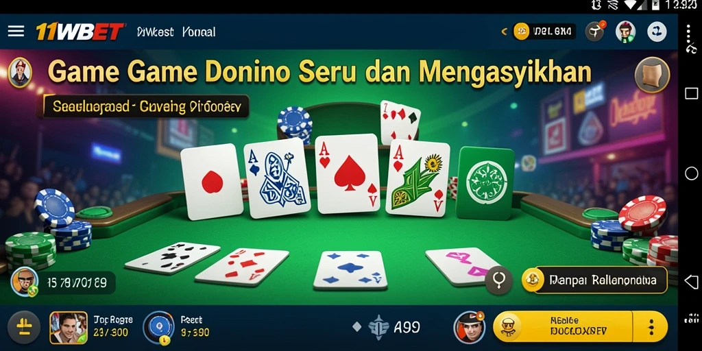 Screenshot gameplay Domino di 11WBET yang menampilkan suasana permainan.