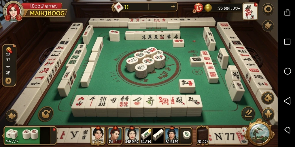 Tampilan gameplay NV77 yang menampilkan keseruan bermain Mahjong.