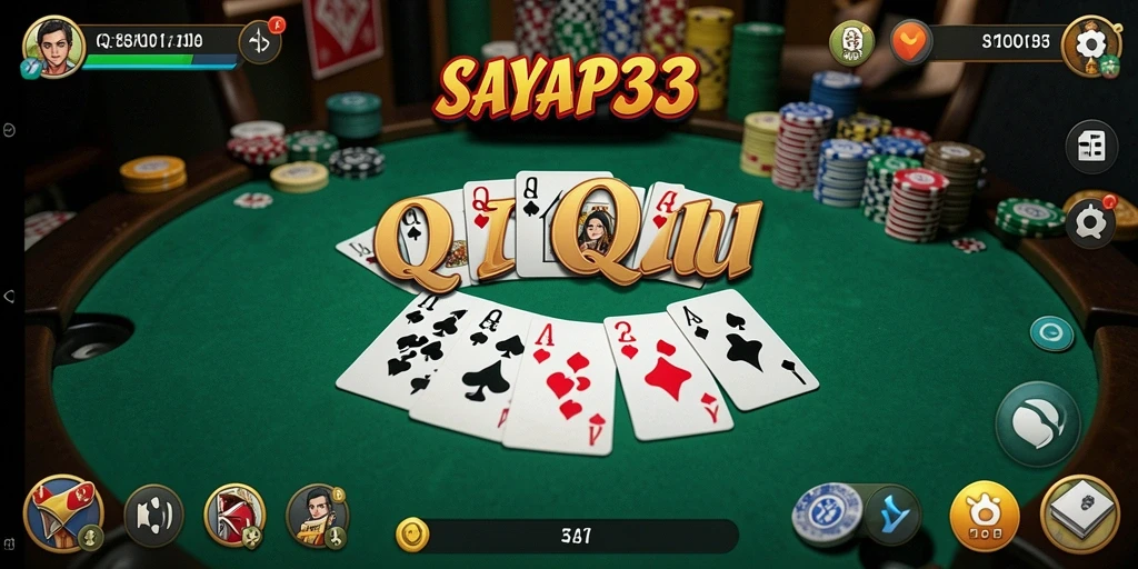 Screenshot menunjukkan gameplay seru QiuQiu di SAYAP33.
